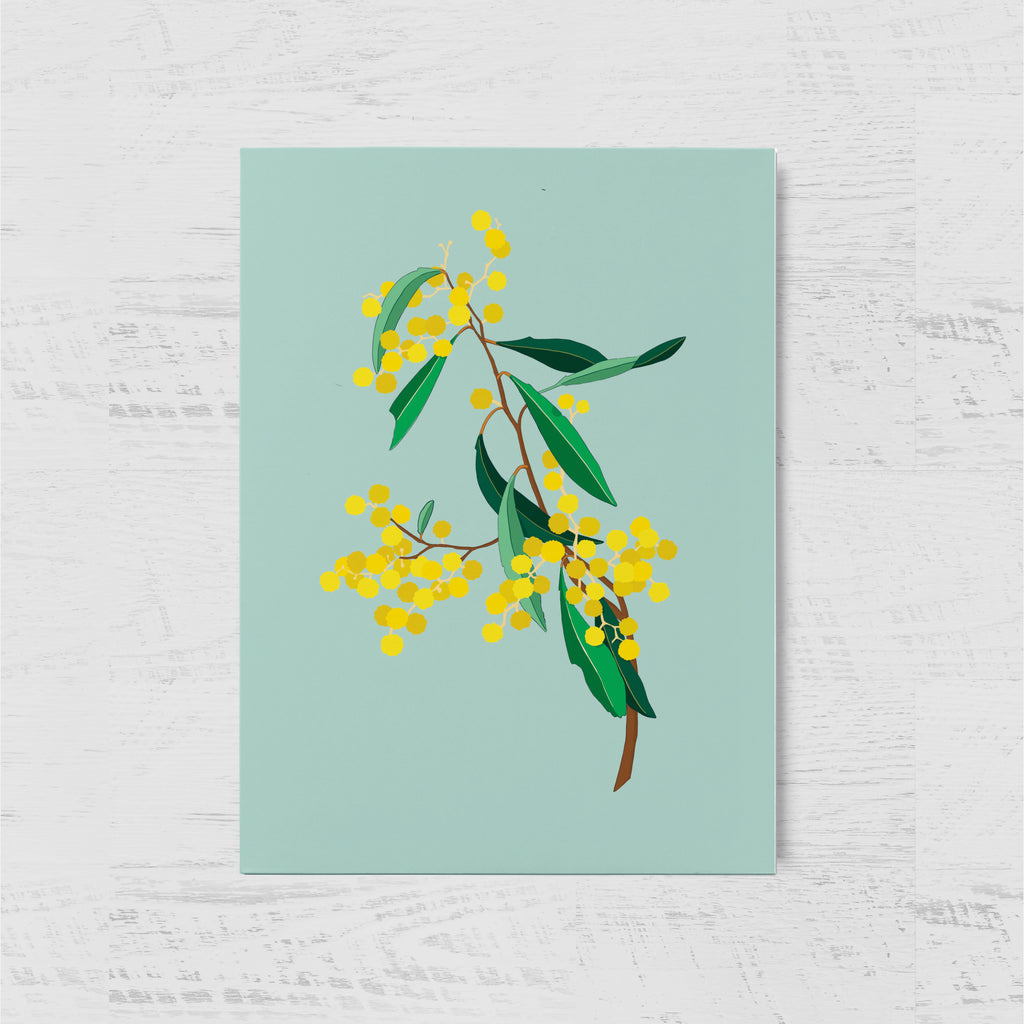 YELLOW BRANCH - הדפס איור ענף צהוב Large postcard