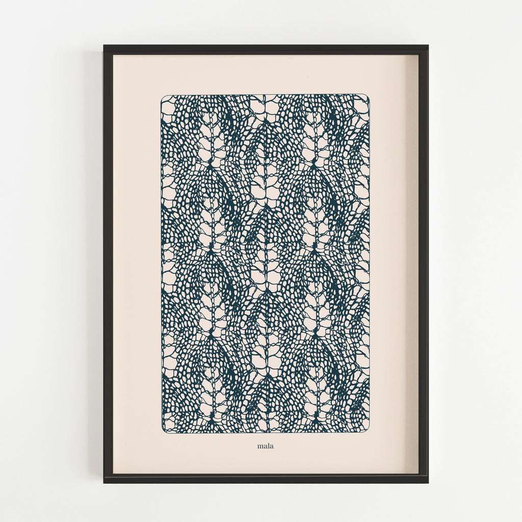 KNITTED LEAVES - הדפס עלים סרוגים Large poster