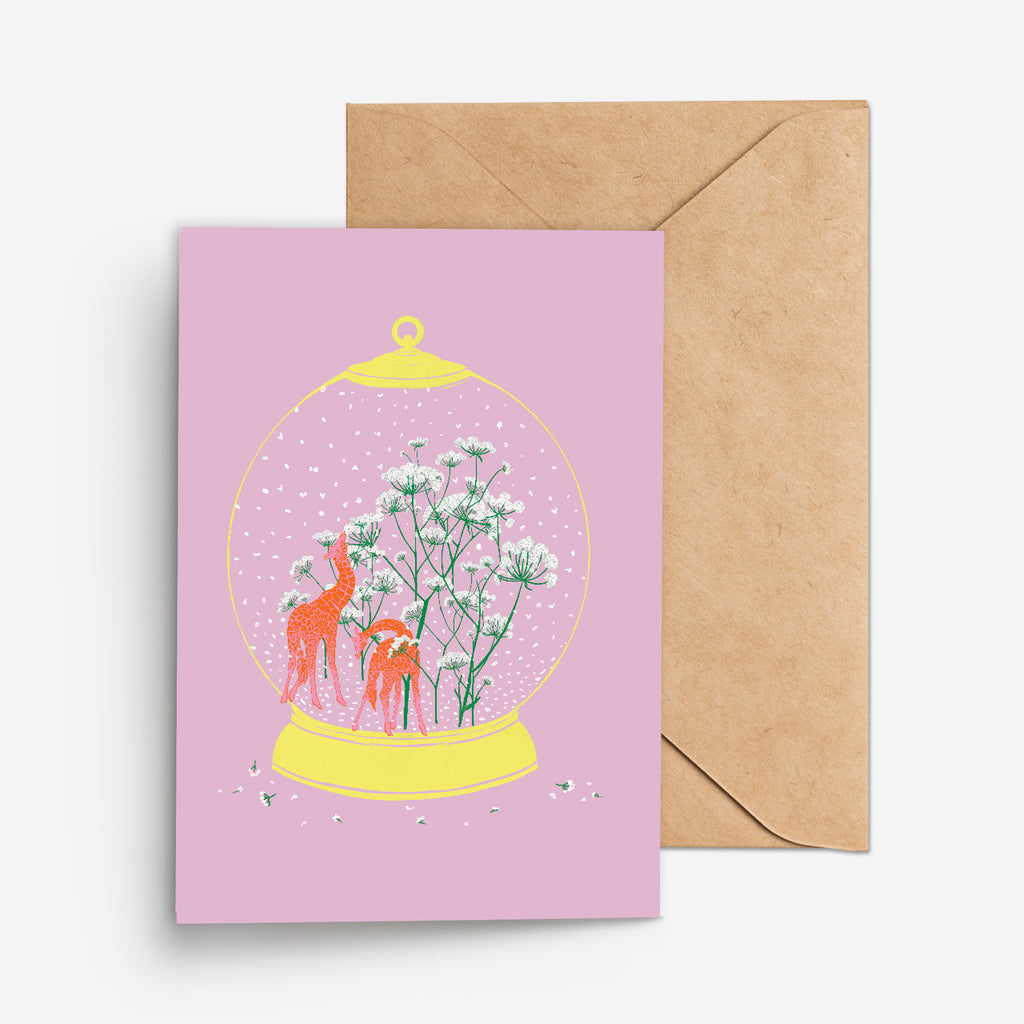 MAGICAL GIRAFFES  - כרטיס ג'ירפות קסומות  Large greeting card