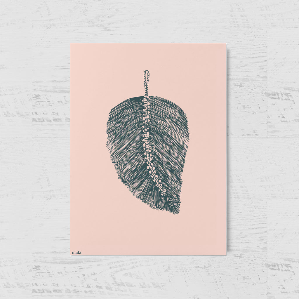 MACRAME LEAF - עלה  מקרמה בכחול  Large postcard