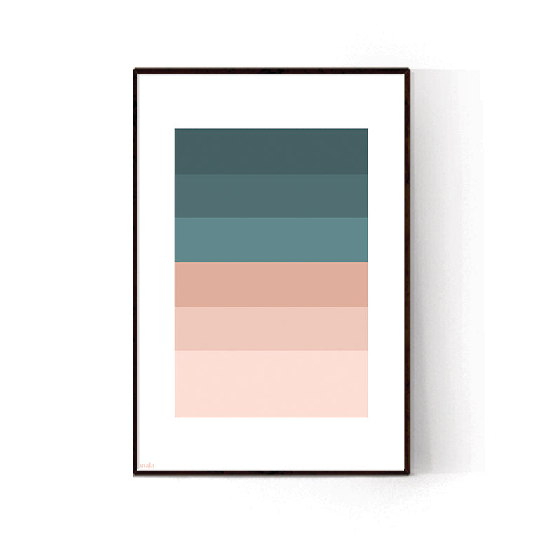 PEACH & BLUE PALETTE - הדפס פלטת צבעים Small poster