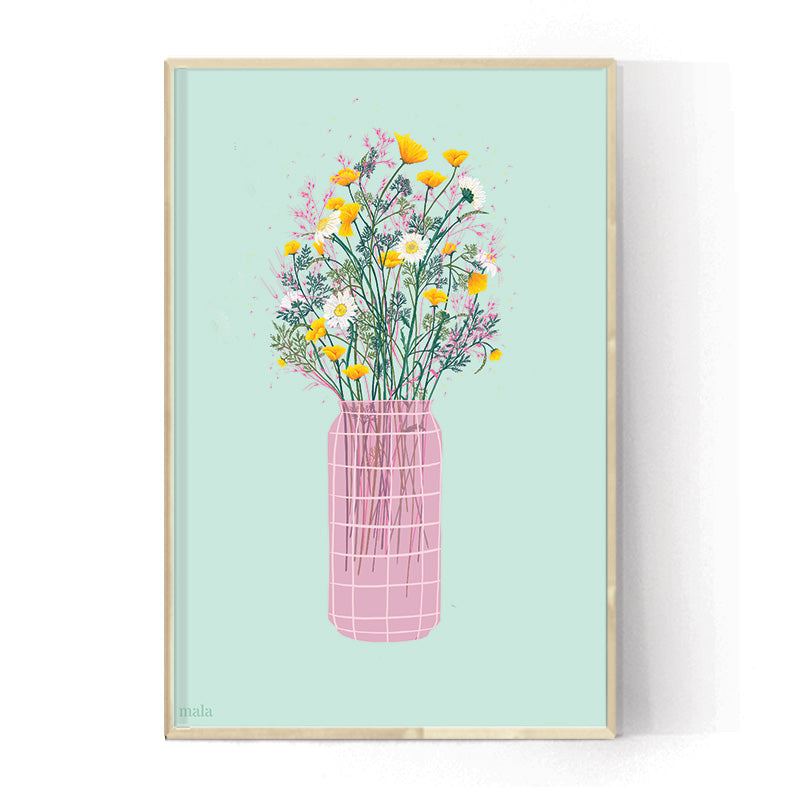 SPRING BOUQUET IN CAN - הדפס זר אביבי פרוע בפחית Small/Medium poster