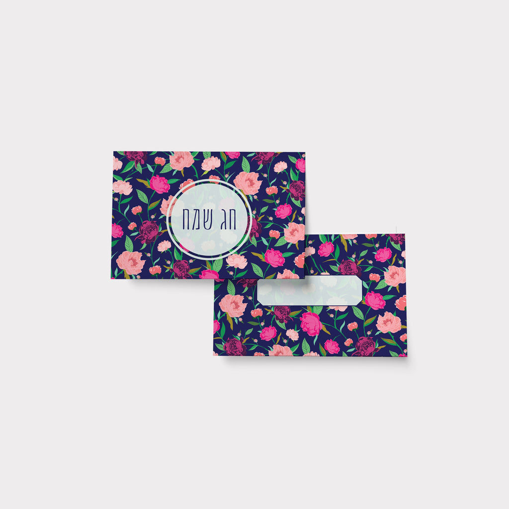 PEONIES FLOWERS - פתקי הושבה נוריות seating card