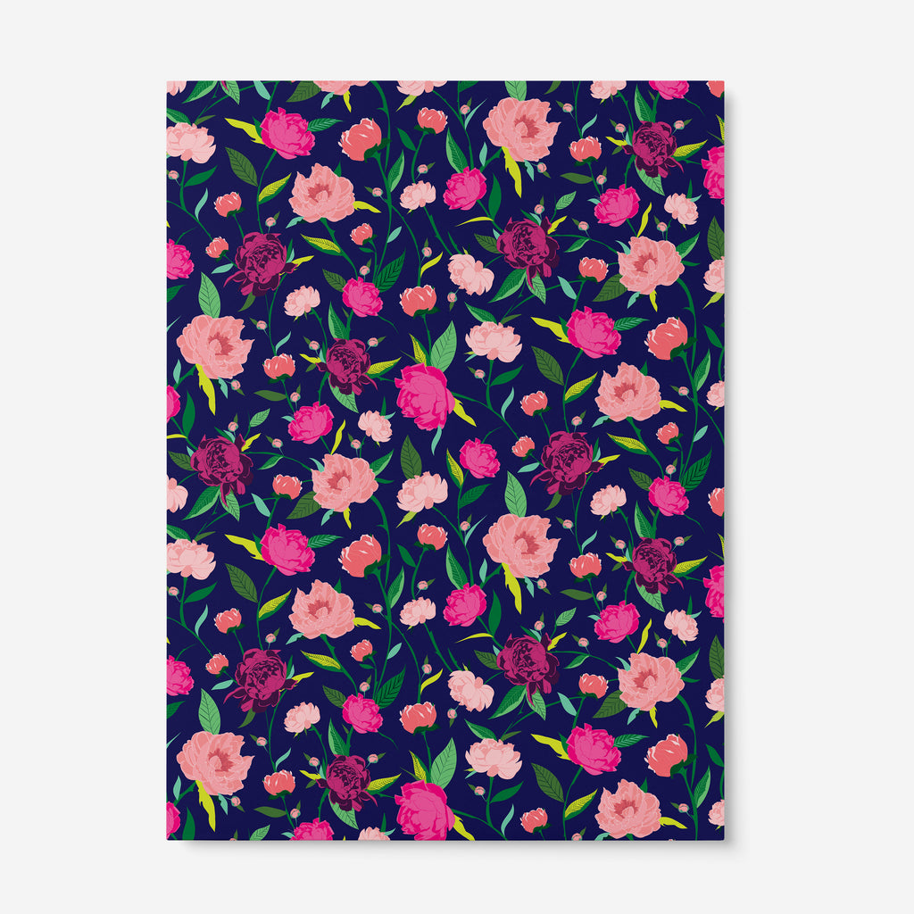 PEONIES FLOWERS - הדפס נוריות בכחול  Large poster