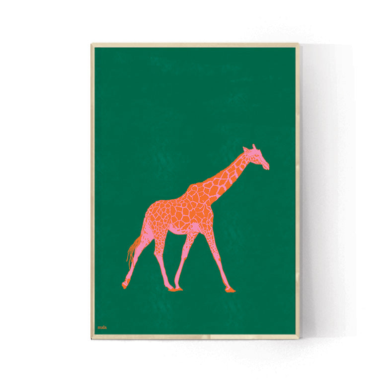 GIRAFFE IN GREEN- הדפס ג'ירפה בירוק Small poster