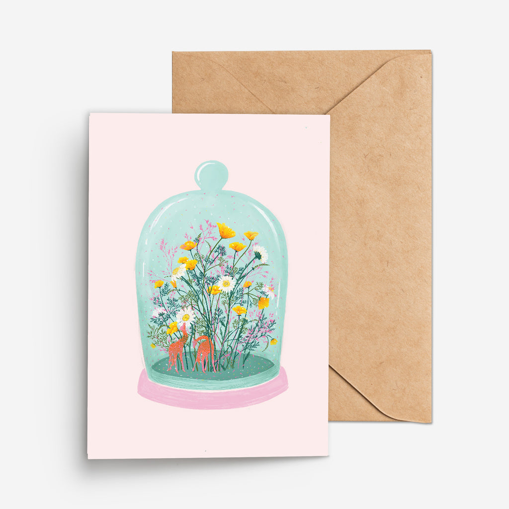 MAGICAL WILDFLOWERS  - כרטיס ברכה פרחי בר קסומים  Large greeting card