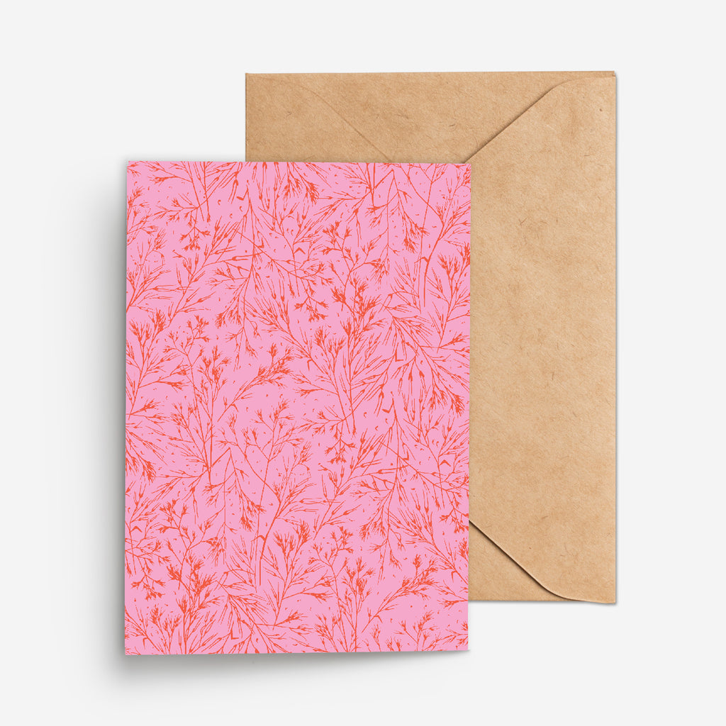 SPRING BLOOMS IN PINK - כרטיס פריחת האביב בורוד Large greeting card