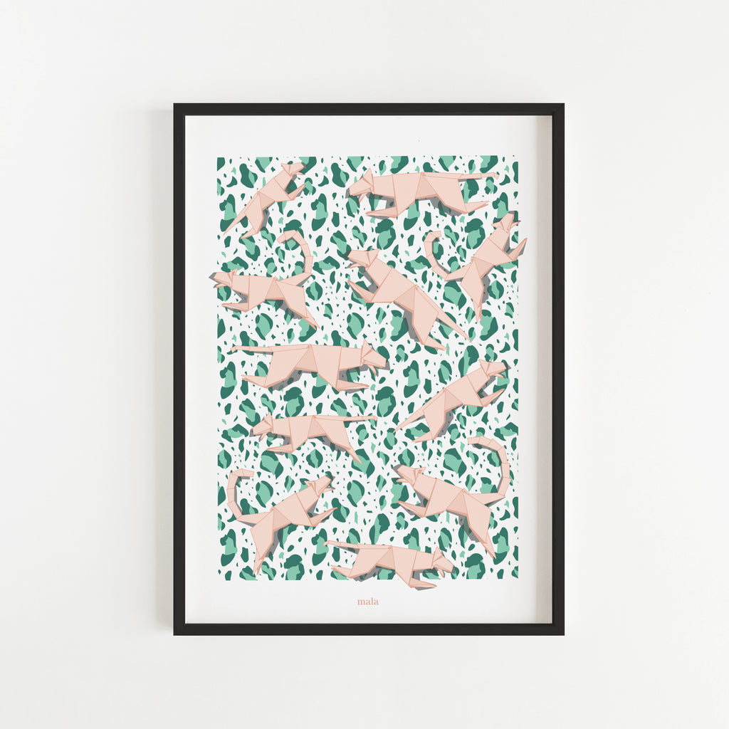 ORIGAMI LEOPARDS poster