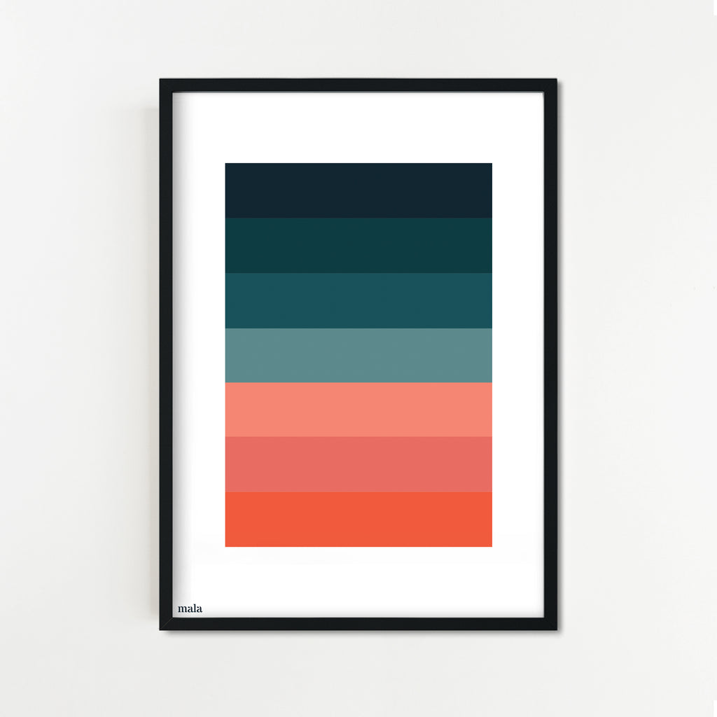 CORAL & TURQUOISE PALETTE - הדפס פלטת צבעים   Small poster