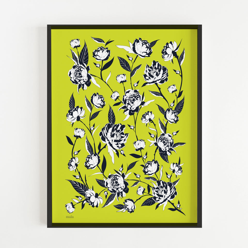 PEONIES FLOWERS - הדפס נוריות בירקרק Large poster